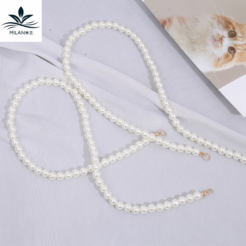 Joyería de perlas artificiales ronda chanel estilo ramo decoración arco perla cadena DIY material perla hebilla