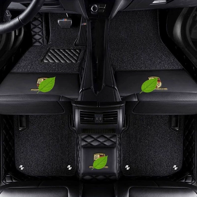 Suitable for Porsche Cayenne floor mats, Porsche Macan 718 Cayenne, Paimei full-coverage car floor mats (Modelə uyğun ayaqaltı) - porsche-718-double-layerpure-black-black-silk-loop
