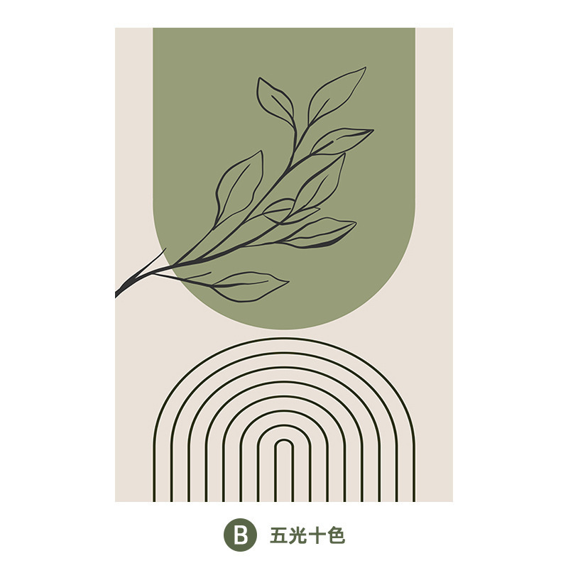 跨境北欧绿色艺术小众装饰画ins风挂画治愈抽象壁画客厅无框装饰|undefined