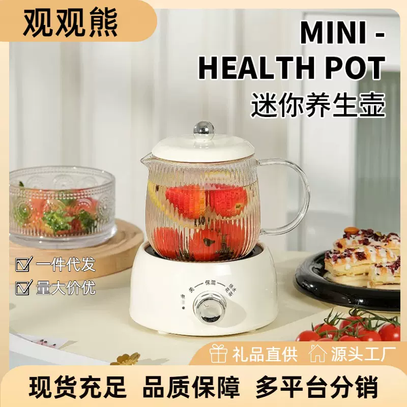 便携家用养生杯煮茶器办公室全玻璃花茶壶礼品养生壶电热杯电加热