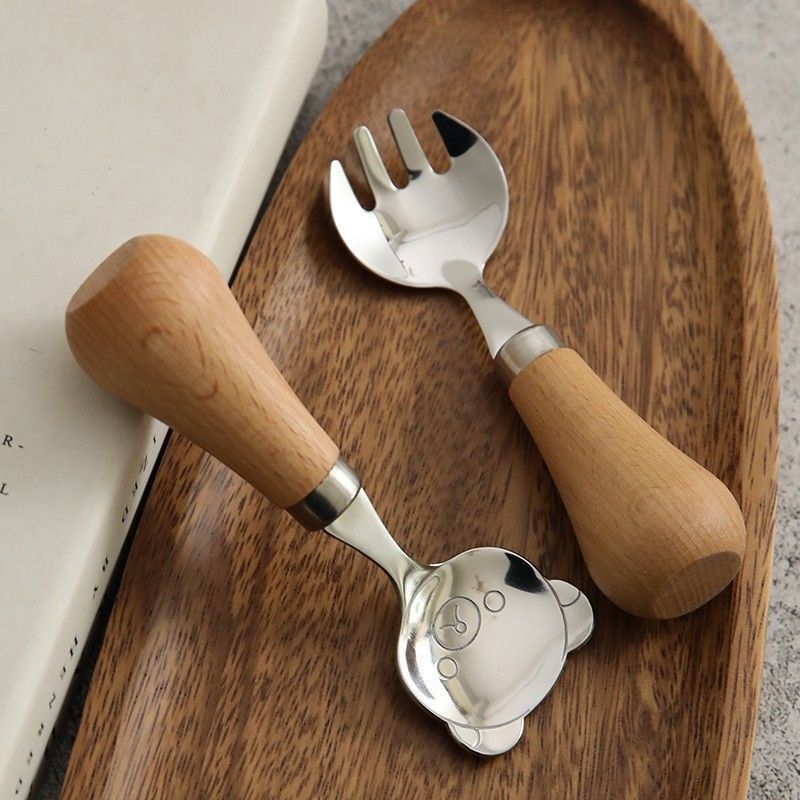 Rilakkuma High-Quality Spoon for Women, Standable, Wood-Like Handle, Children's Tableware, Stainless Steel Baby Food Scraper Fork and Spoon Rilakkuma High-Quality Spoon for Women, Standable, Wood-Like Handle, Children's Tableware, Stainless Steel Baby Food Scraper Fork and Spoon