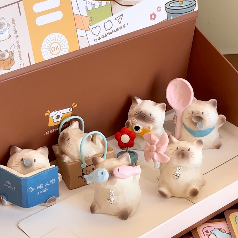 Cat Pai Little Companion Daily Desktop Ornament for Girls' Birthday Gifts Tiktok Popular Blind Box Dropshipping Group Purchase