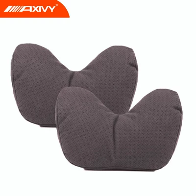 Waist support: sports seat for Tesla, cute - two-year-warranty-2-full-size-perforated-suede-u-shaped-pillows-in-maybach-brown