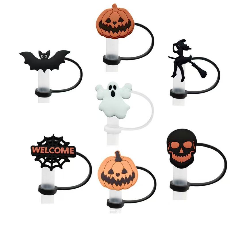ハロウィーン公仔ストローキャップストロー防塵キャップ防塵カバー個性飲料ストローキャップクロスボーダー|undefined