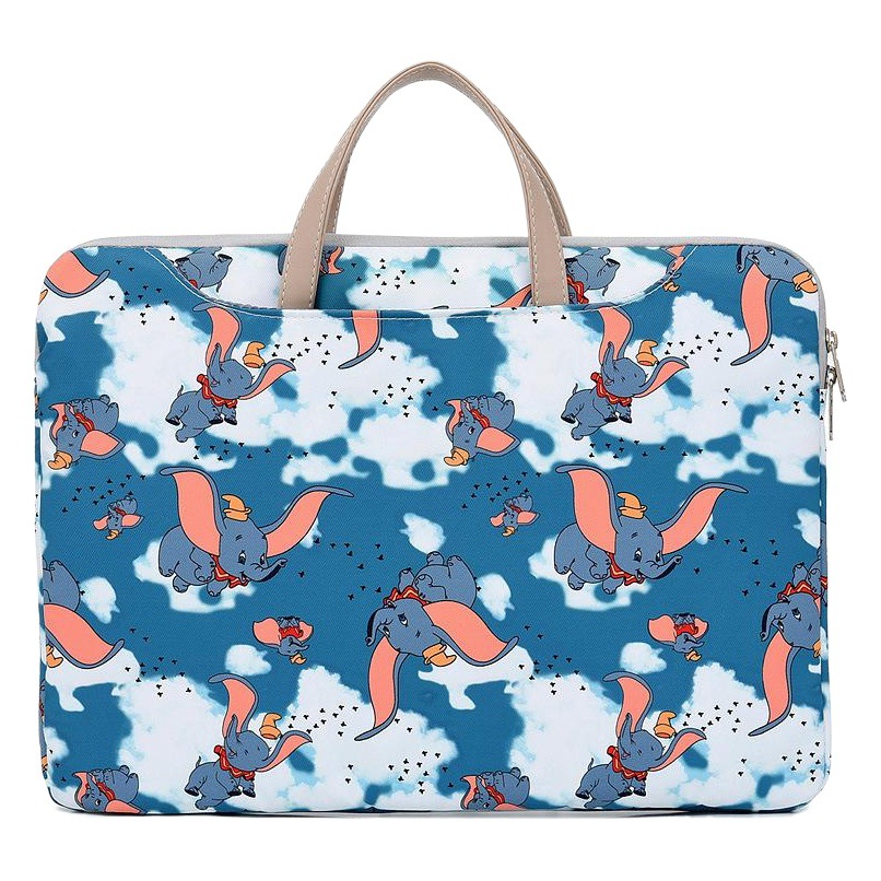 Oxford Cloth Computer Bag for Women, Ultra-Thin, Fashionable, Cartoon Print, Color-Blocking, Waterproof, 14inch Handbag Style, Sweet and Cute