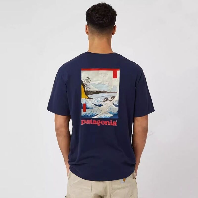 外国貿易アウトドア浮世絵男女カップル人気夏半袖Tシャツトレンド|undefined