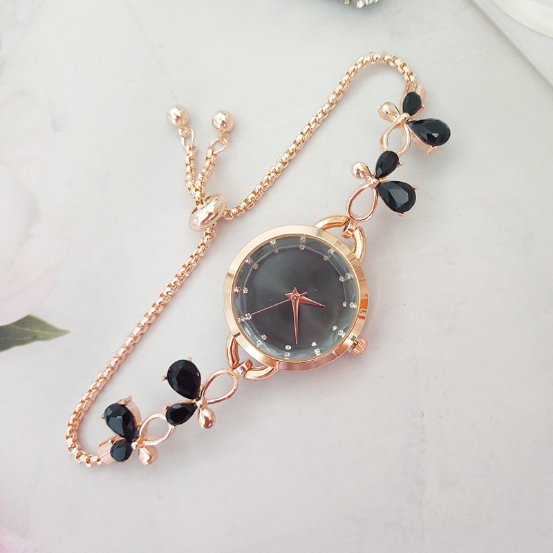 Korean Style Floral Telescopic Rope Quartz Women's Watches display picture 7