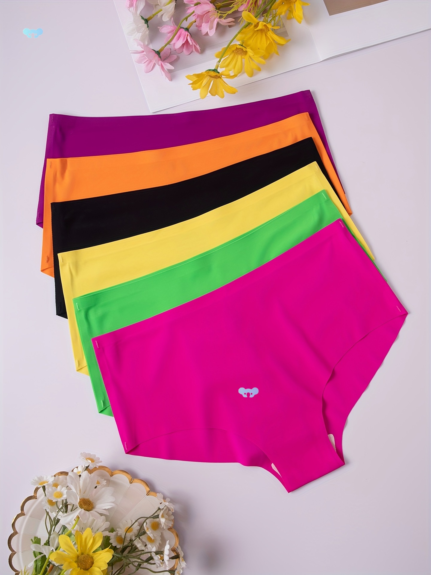 6 Pack Solid Seams Comfort Casual Briefs, Women