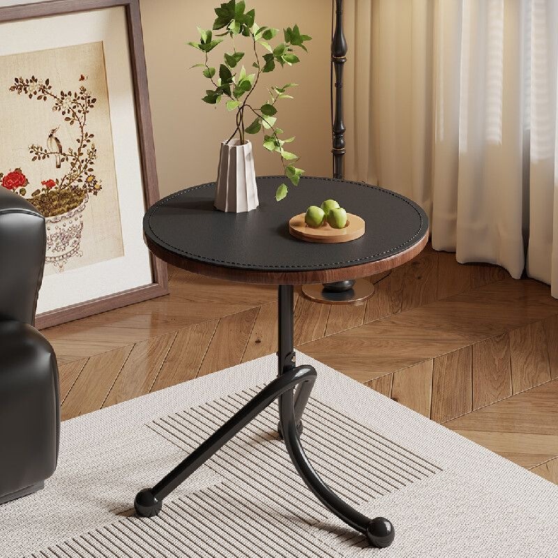Vintage leather side table, simple living room storage shelf, sofa side table, corner table, simple living room small side table, bedroom bedside table