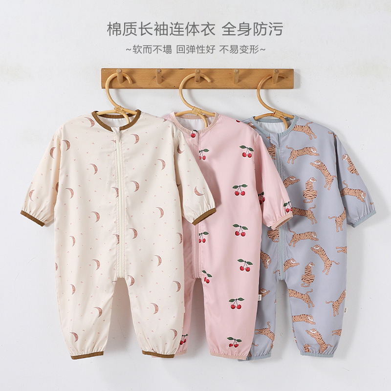 Baby Crawling Suit for Boys and Girls, Spring and Autumn Infant One-Piece Coverall, Children's Outdoor Anti-Dirt Zipper Romper Baby Crawling Suit for Boys and Girls, Spring and Autumn Infant One-Piece Coverall, Children's Outdoor Anti-Dirt Zipper Romper