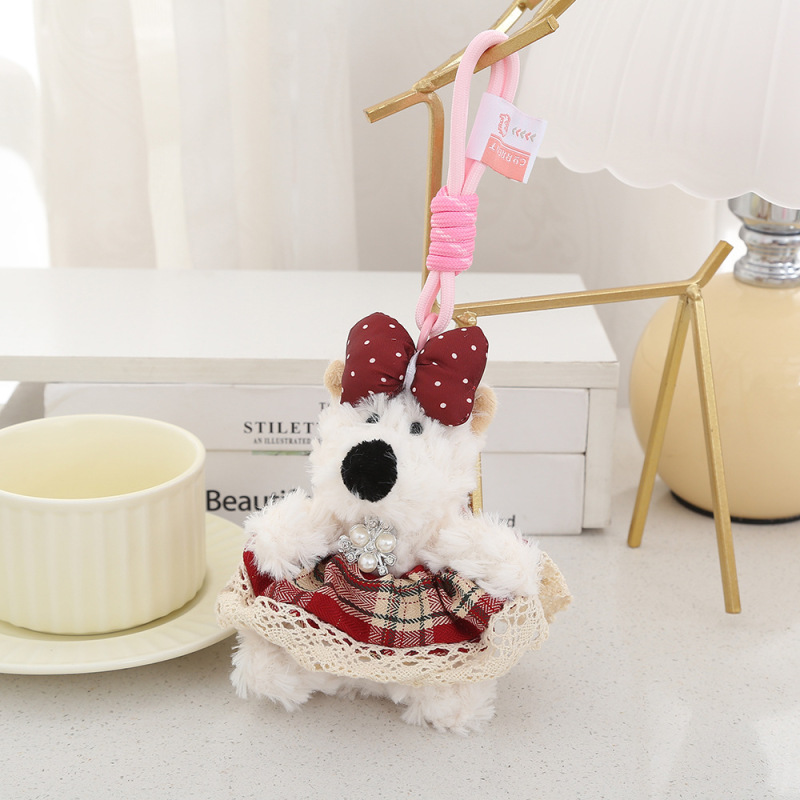 リボンプリンセスドレス子犬ペンダント車のペンダントかわいいバッグペンダントキーホルダーペンダントチェーンユニバーサル卸売|undefined