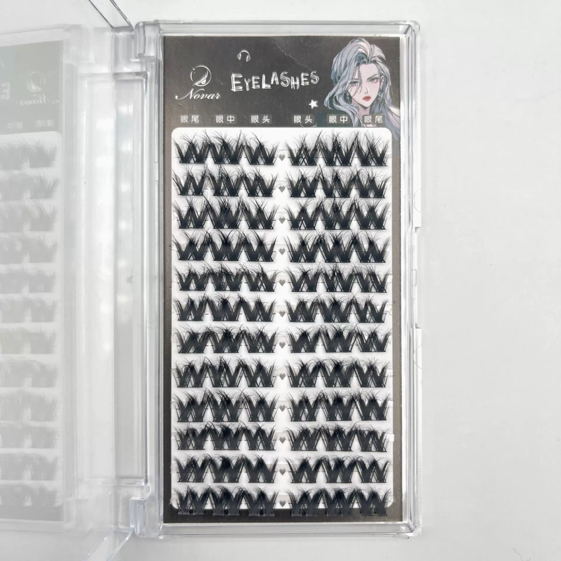 Dense curling false eyelashes, European style