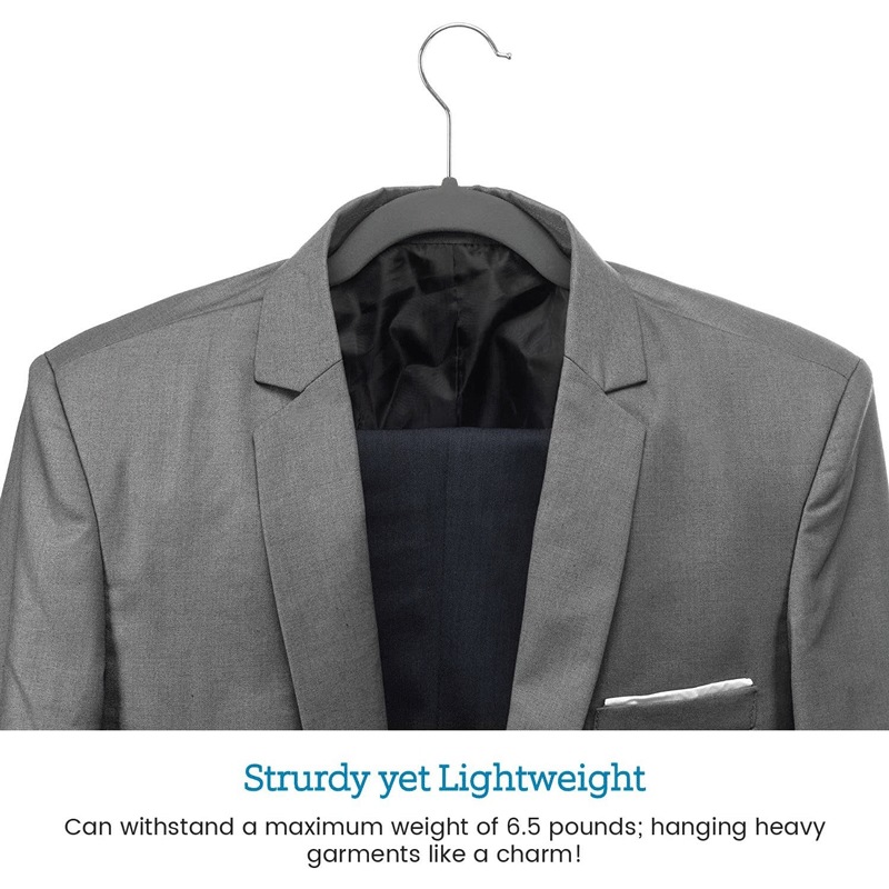 Percha de ropa de flocado percha de ropa mágica percha de ropa anti-arrugas percha de ropa de plástico de flocado para adultos percha de ropa antideslizante multifuncional gris