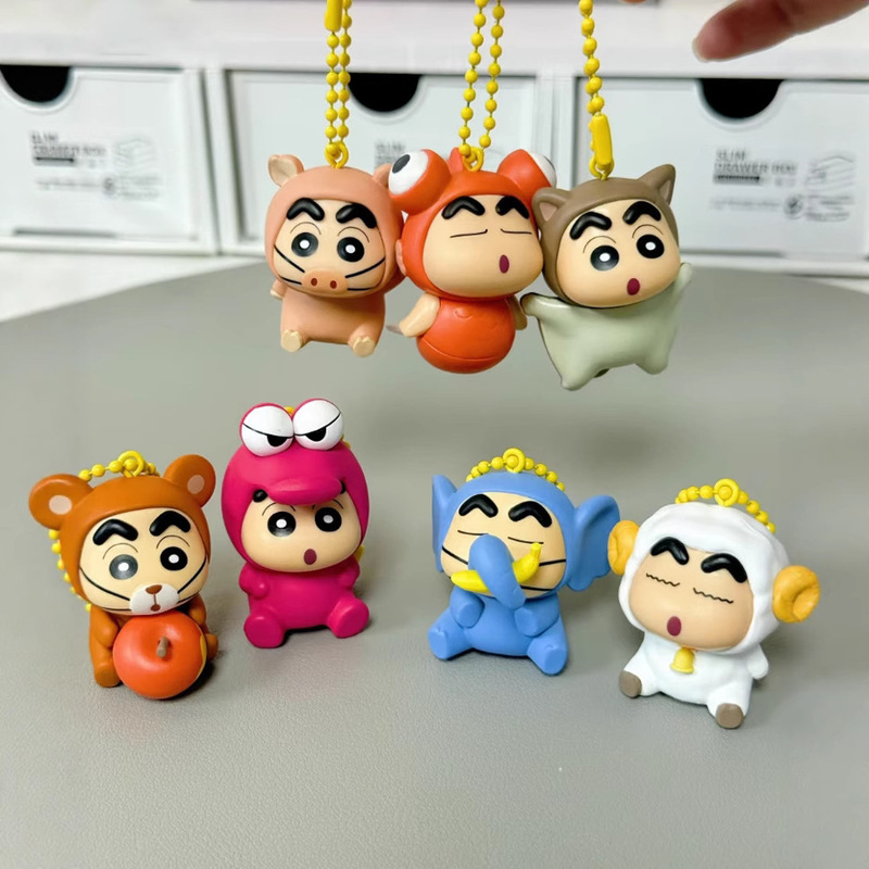 正版蜡笔小新大尾巴系列搪胶毛绒盲盒潮流玩偶手办可爱挂件批发|undefined