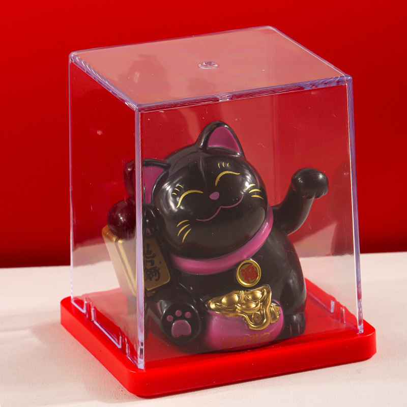 国境を越えた全国トレンドソーラー 2inch ミニ招き猫自動手振り縁起の良い家庭用車の中央制御装飾品ギフト|undefined