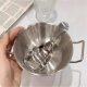 Stainless Steel Binaural Snack Bowl Household Food Grade Large Capacity Breakfast Milk Oat Noodles Bowl Jar Spoon suit