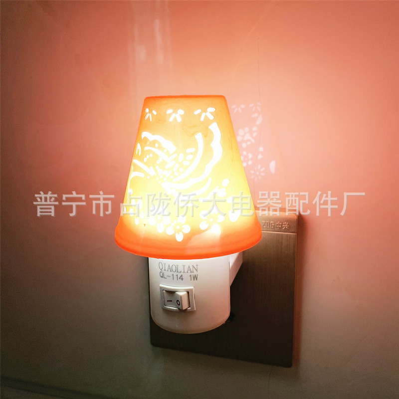 Interruptor de enchufe de hongo con lámpara de noche LED lámpara de iluminación enchufable con lámpara de dormir