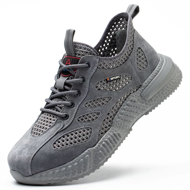 Zapatos de seguro laboral zapatos de hombre verano nuevos zapatos de malla hueca transpirables zapatos deportivos de suela blanda antideslizantes para hombre zapatos casuales de papá