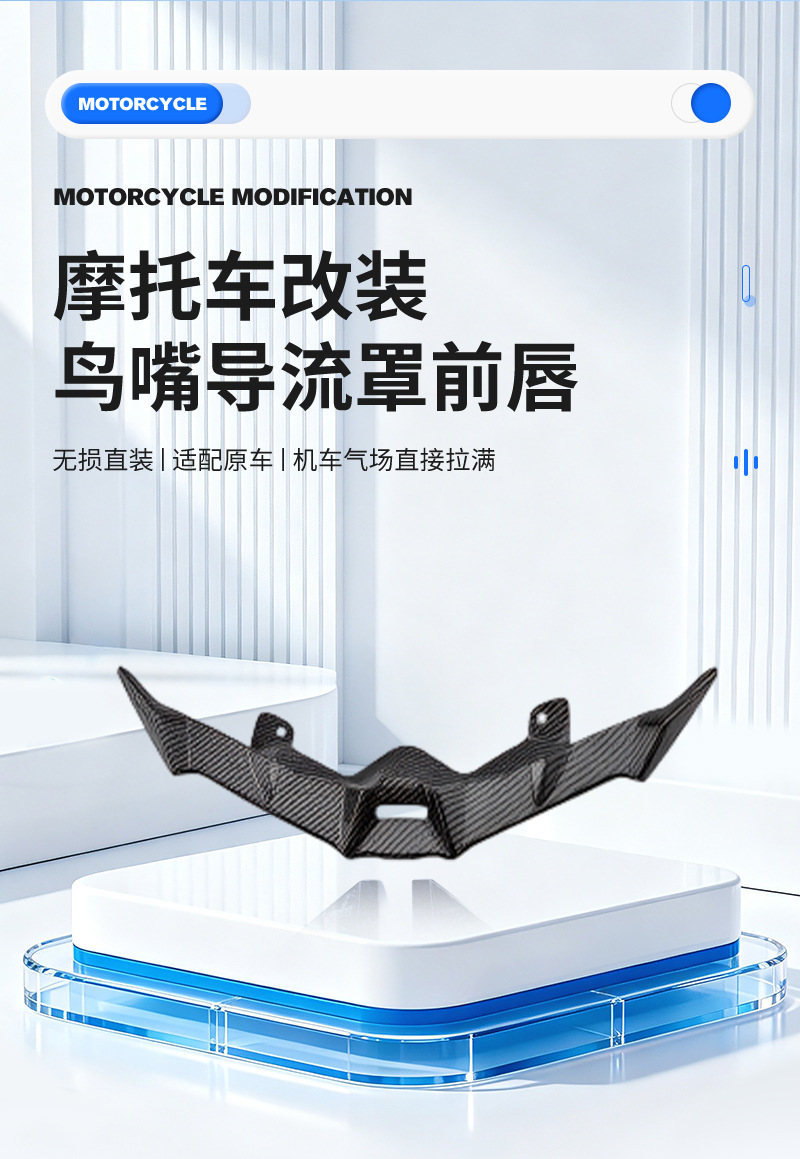 Xilu Motorcycle Modification Accessories ADV160 Modified Water Ripple Fixed Wind Wing Exterior Parts Carbon Fiber Body Parts