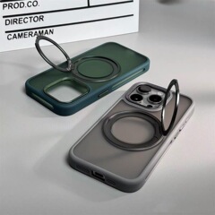 MagSafe磁気式回転スタンド付きスマホケース、Apple 17 Pro Max対応、iPhone 15用マット仕上げ