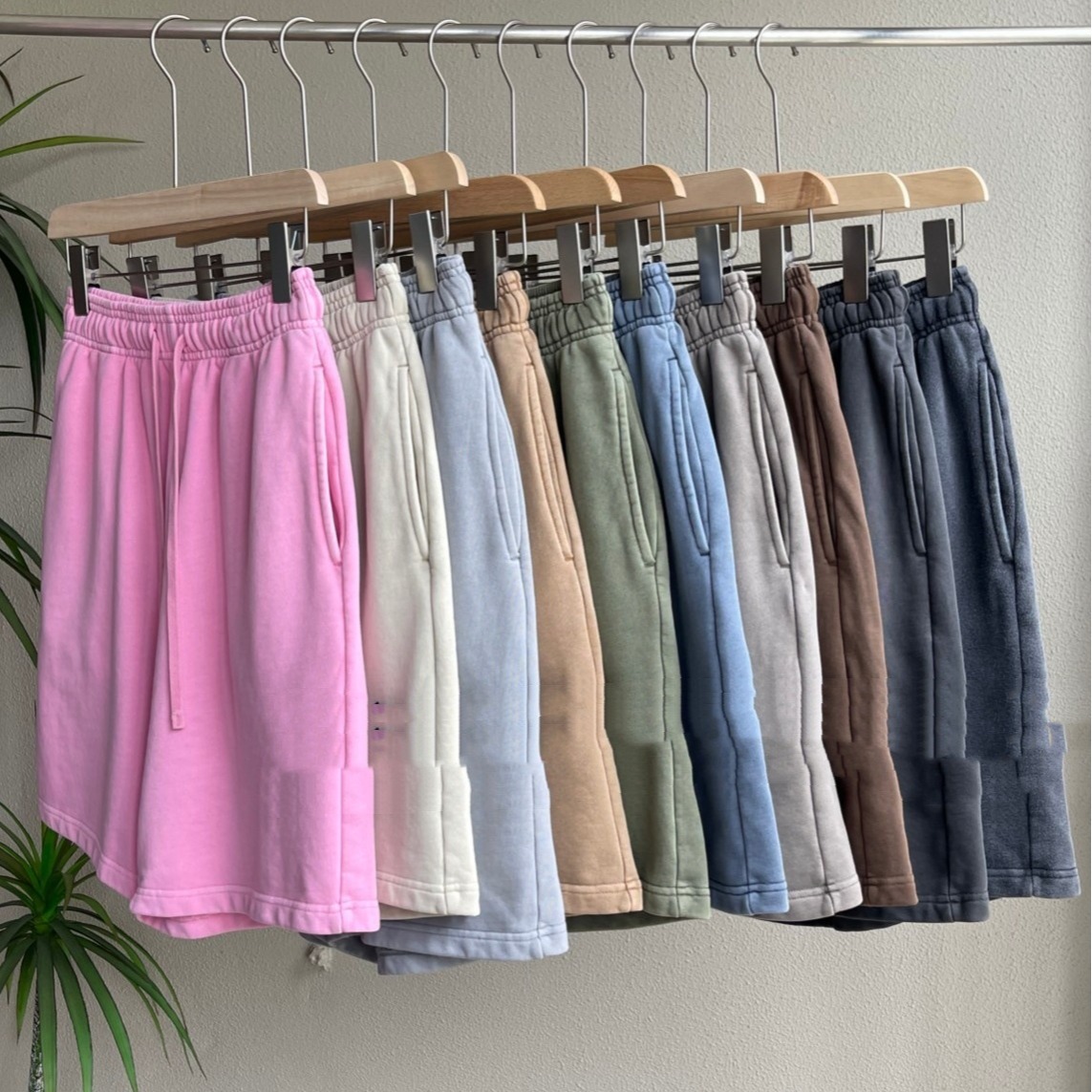 Washed Armband Basic Terry Shorts Couple Washed Armbands Basic Terry Shorts Summer