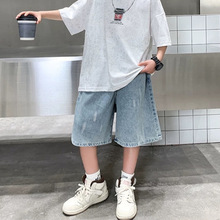 男童中裤2025夏季新品童裤3300儿童漆印款牛仔中裤中大童韩版童装