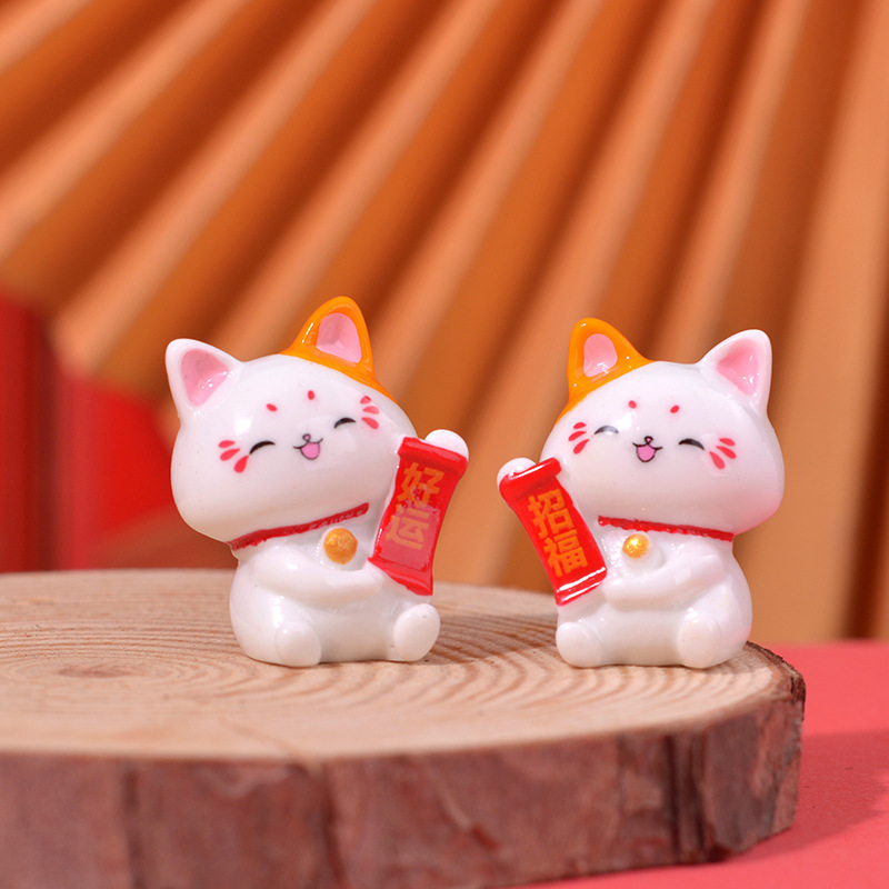 微景観置物かわいい招き猫樹脂工芸品自動車中控台置物家庭装飾プレゼント卸売り|undefined