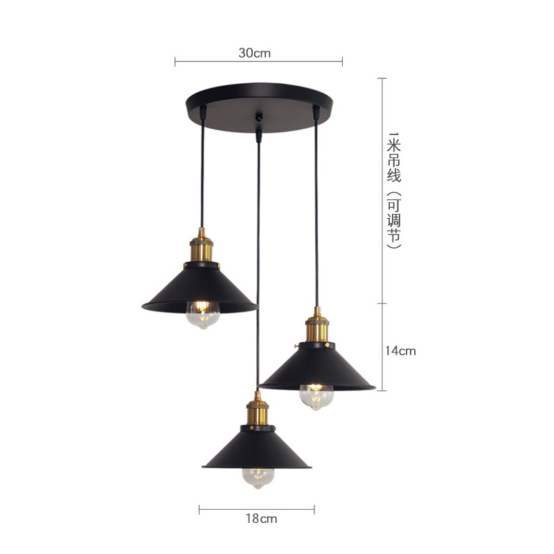 Araña retro estadounidense transfronteriza, pequeña falda negra, araña de hierro forjado, cafetería creativa, barra, restaurante, araña