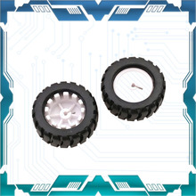 D字轴橡胶轮胎43MM 循迹小车模型车轮 N20减速电机轮子机器人配件