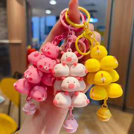 可爱卡通叠叠乐钥匙扣创意三丽鸥冰淇淋小熊公仔包包挂件礼品批发