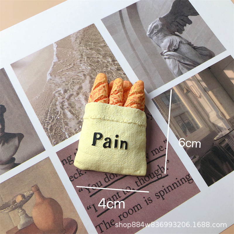 Alimentos y juegos serie creativa simulación tridimensional gourmet huevo pan café azúcar calabaza desayuno resina decorativa refrigerador pegatinas