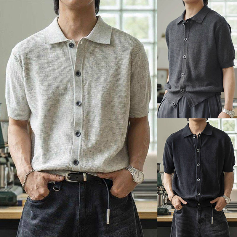 Camisas de polo de manga corta, camisetas de punto, camisetas comerciales de hielo, camisetas de verano, fábrica transfronteriza al por mayor