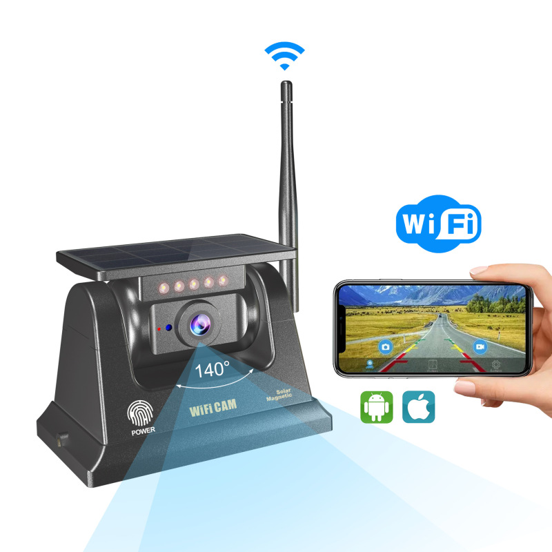 跨境拖房车防水磁吸倒车高清1080/720P太阳能无线WIFI车载摄像头|undefined