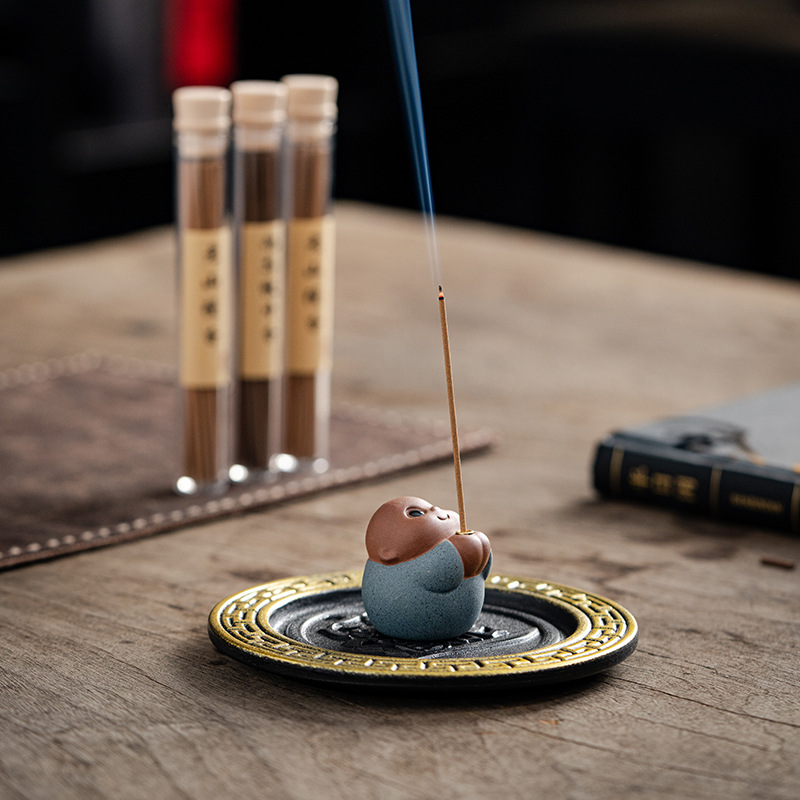 Creative Purple Sand Samanera Incense Burner Incense Stick And Base Home Indoor