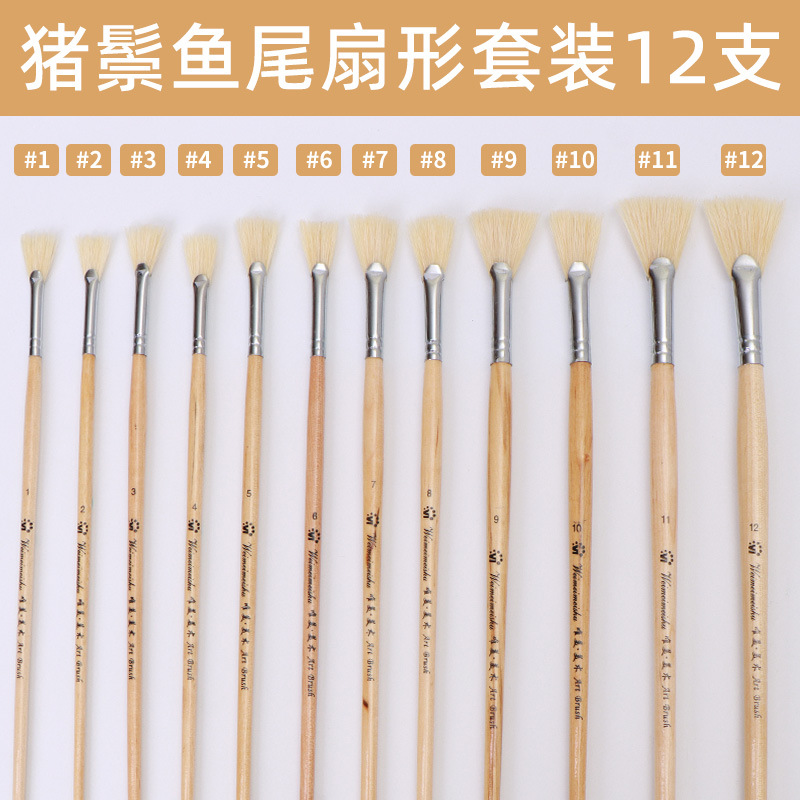 Huiyoumei Pincel Pintura al óleo Acrílico Gouache Pigmento de acuarela Lobo Hao Pincel de lana Tratamiento preferencial Pincel Montmart