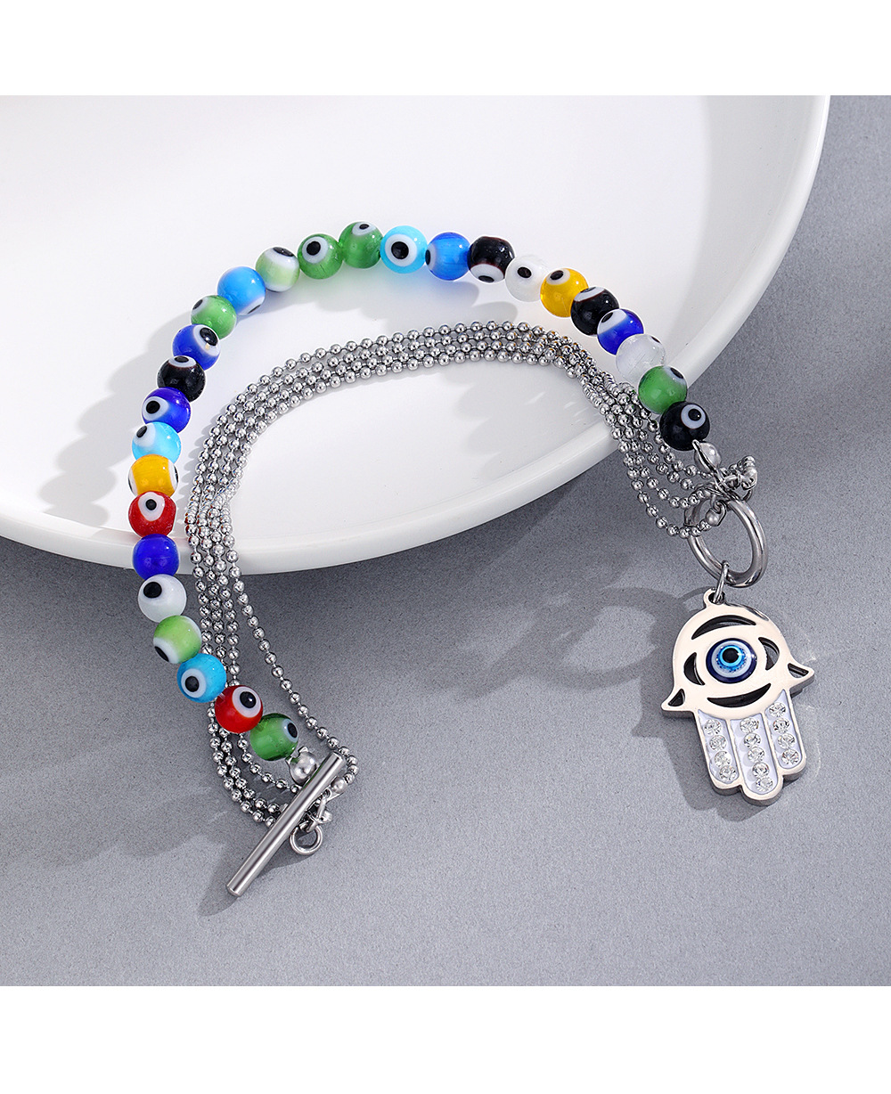 Bohemian Geometric Stainless Steel Knitting Beads Bracelets 1 Piece