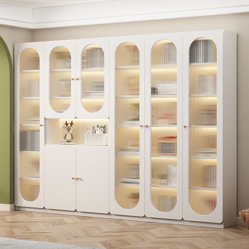 Casual Modern Storage Cabinet Living Room Internet Celebrity Storage Cabinet Small Apartment New Multi-Layer Bookcase Glass Door Dust-Proof Bookshelf