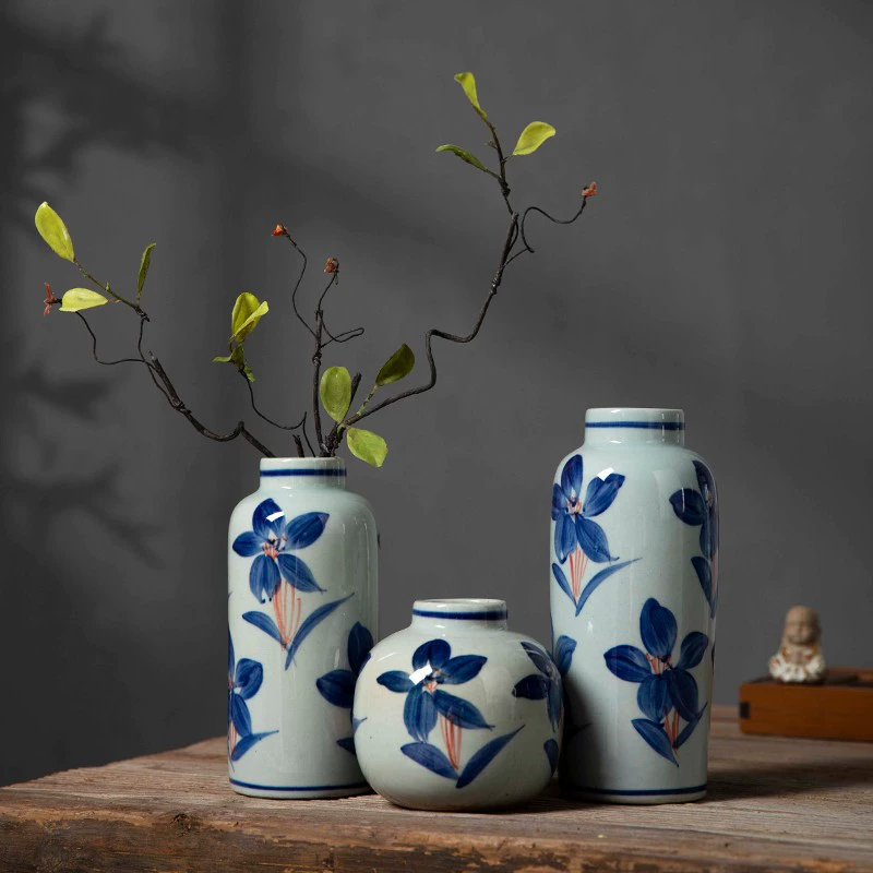 Ceramic Decorative Flower Vases, Handmade Small Tabletop Vase, Glazed Variants