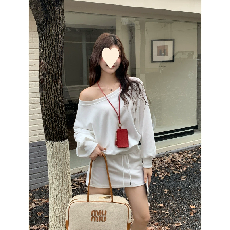 Set, sweatshirt, long-sleeve, American style