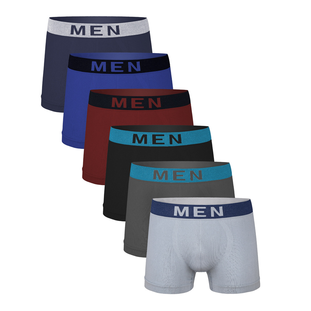 Ropa interior bóxer para hombre MEN de comercio exterior, cintura media sin costuras, talla única, ropa interior para adultos transpirable elástica de poliéster S/M/L