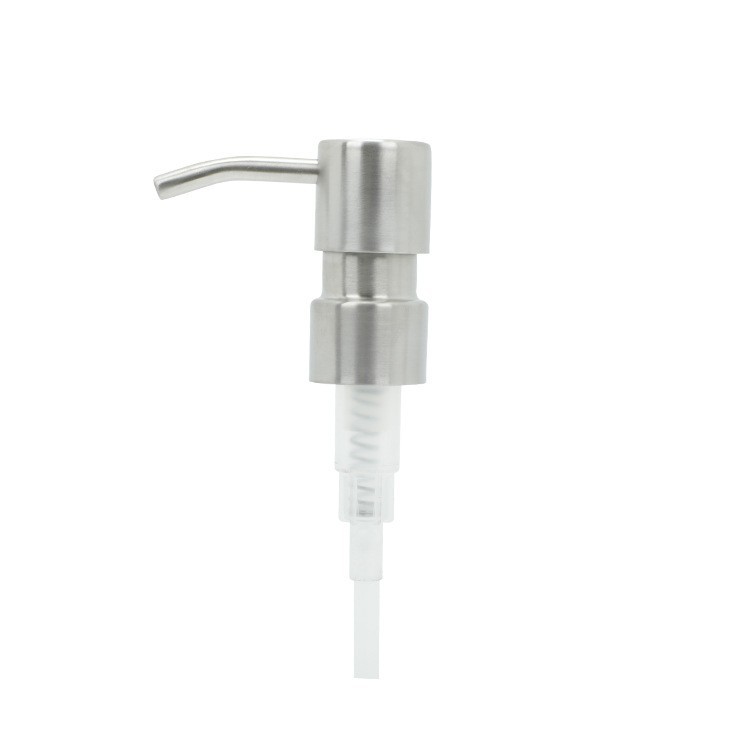 En stock 28 dientes boquilla de metal cerámica loción prensa dispensador de jabón Lavado de Manos botella de loción 304 cabeza de la bomba de acero inoxidable