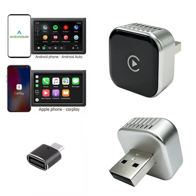 New Car Wireless Carplay Box Android Two-In-One Adapter Car Connectivity 2025 Cross-Border (Simsiz CarPlay və Android Auto) - k26-english-neutral-adapter