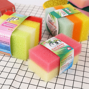 Imitation loofah cleaning sponge double-sided wear-resistant brush pot washing dishes loofah cotton kitchen cleaning dishwashing wipe wholesale
