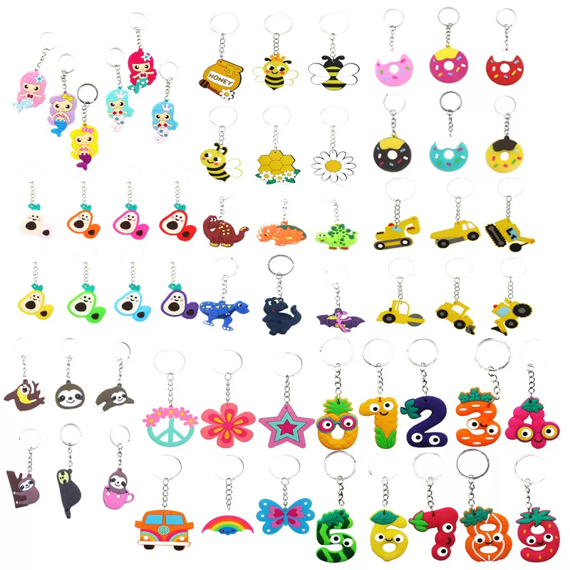 创意卡通可爱软胶钥匙扣多种系列挂件配饰派对书包装饰小礼品批发