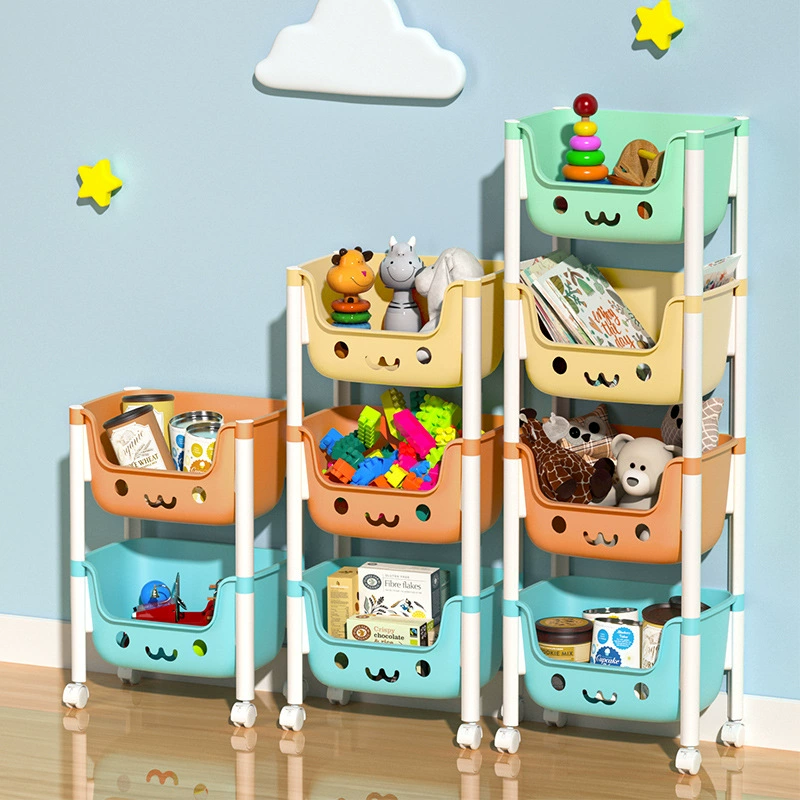 Toy, storage system for bedroom, plastic multilayer cart