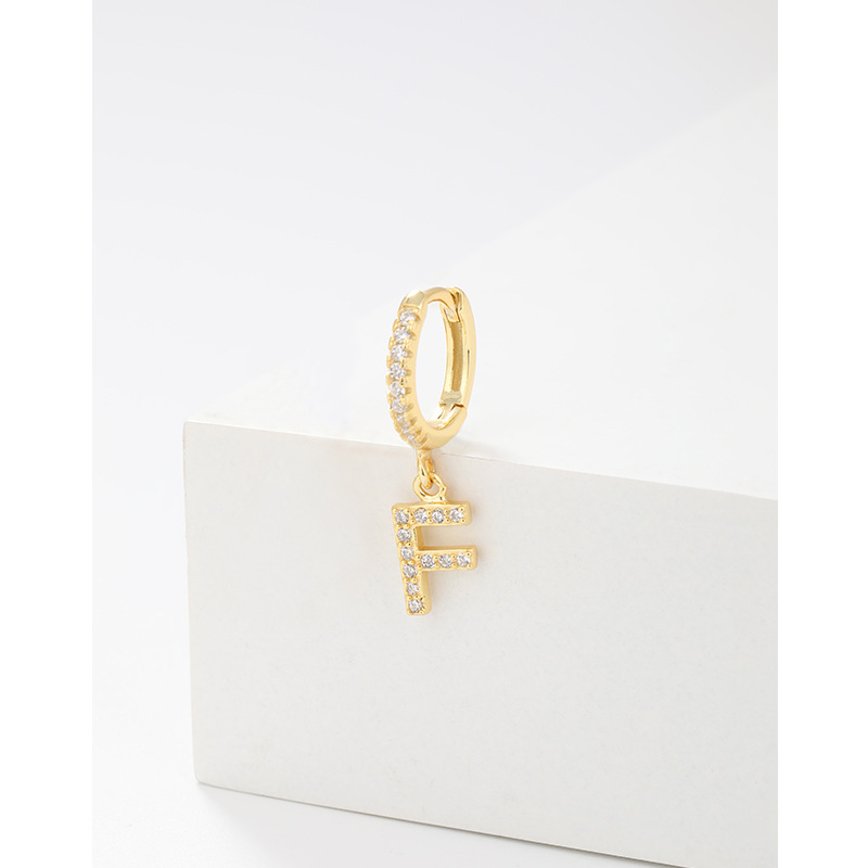 Amazon transfronterizo 925 plata esterlina 26 letras pendientes de estilo europeo y americano pendientes de orejas de orejas de orejas