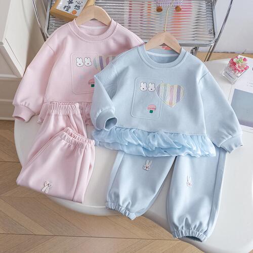 Children's Spring Outfit Set 2025 New Arrival Baby Girl's Cute Casual Sportswear Two-Piece Set