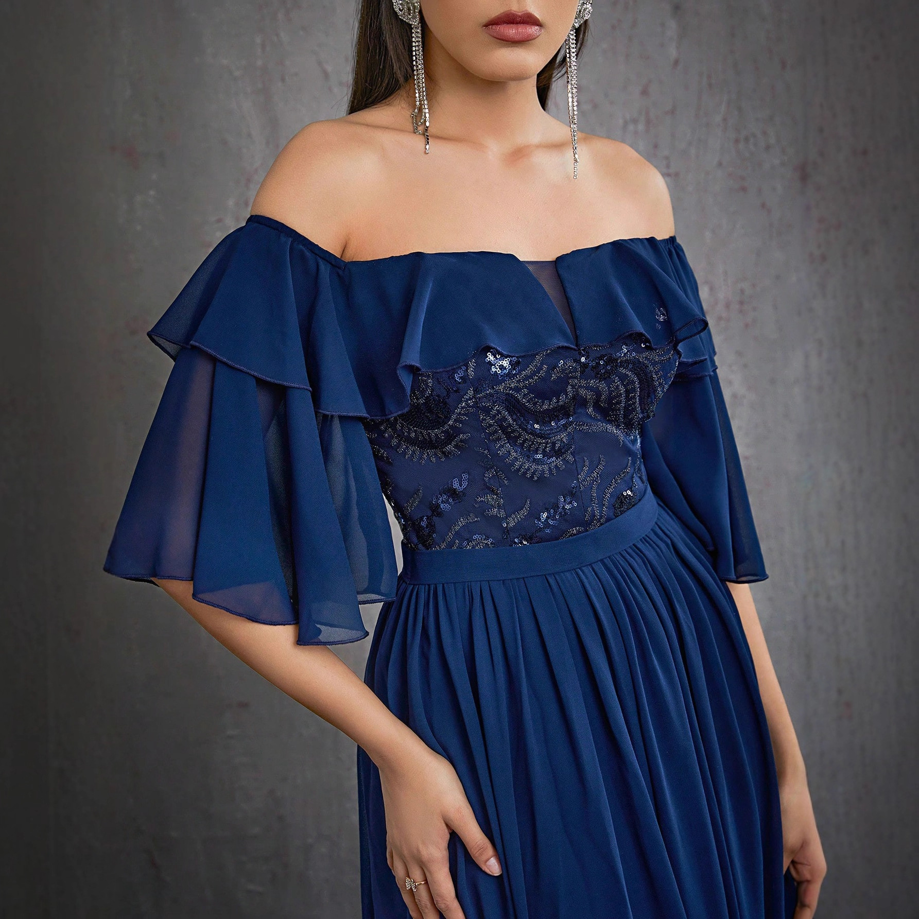 Aliexpress transfronterizo un hombro vestido de noche 2026 nuevo vestido de fiesta de baile vestido de adulto al por mayor image 3