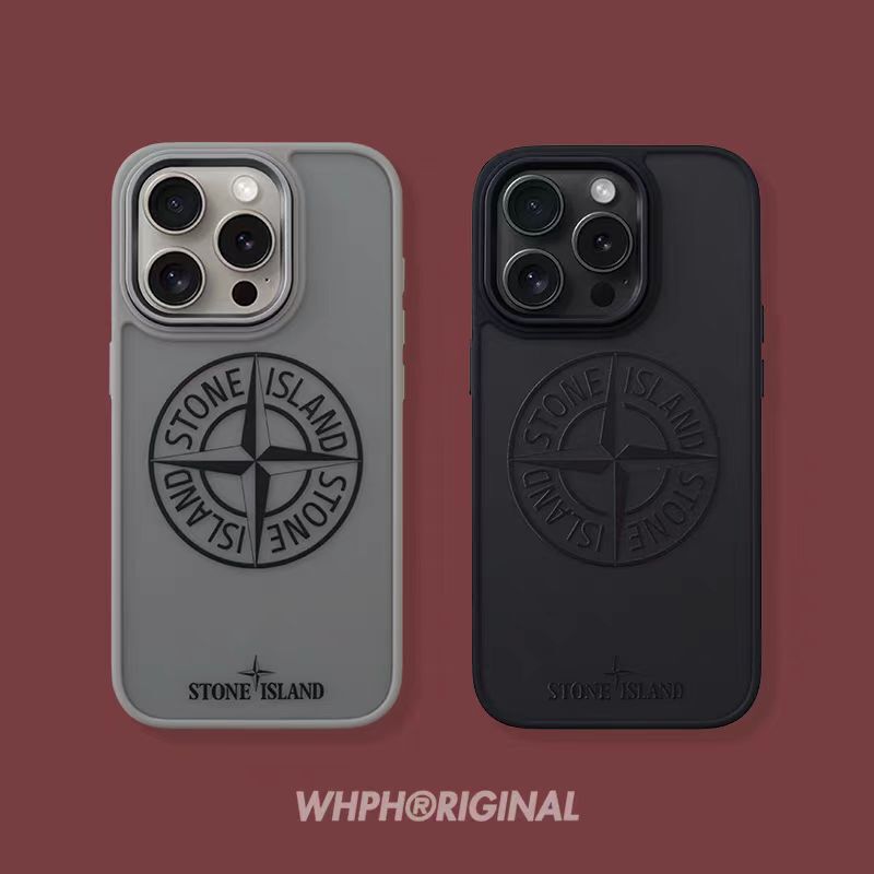 Stone Island iPhone15promax Phone Case for Apple 14 Black Grey Frosted 16 Advanced Sense Protective Cover