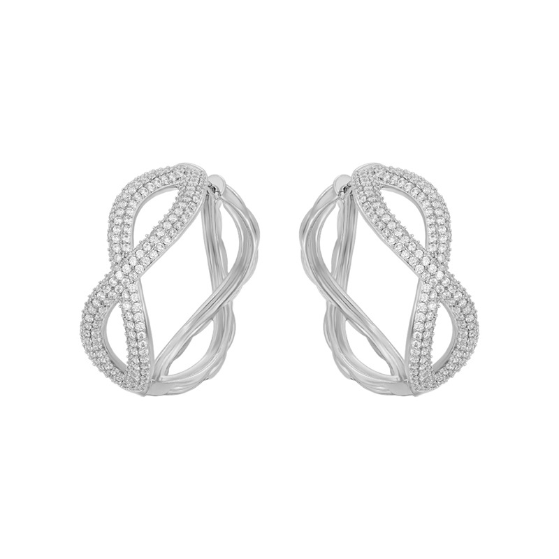 Xuping comercio exterior europeo y americano moda transfronteriza geométrica aretes de cobre aleación chapado blanco temperamento personalidad aretes de aretes al por mayor